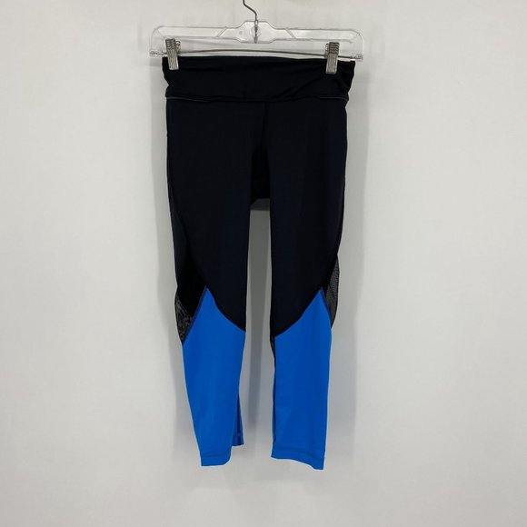 Alala Colorblock Blue Black Mesh Leggings XS - Picture 1 of 8